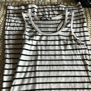 Planet Gold Black and White Sleeveless Bodycon Maxi Dress